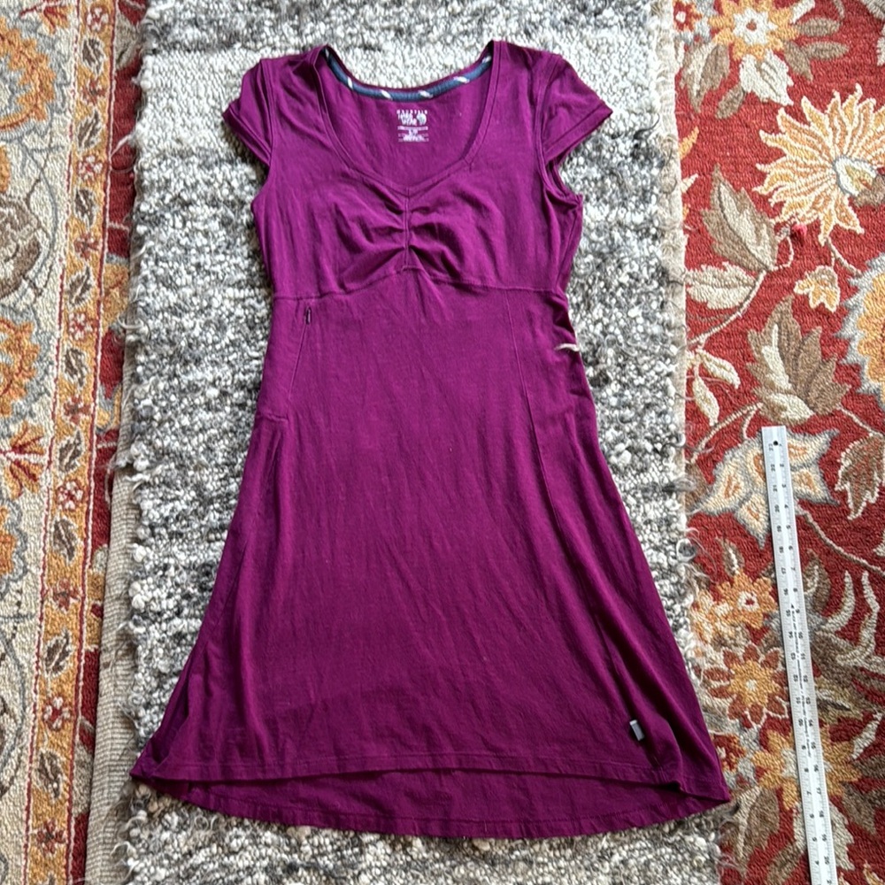 Mountain Hardwear dress cotton stretch fit & flair boysenberry womens Small S